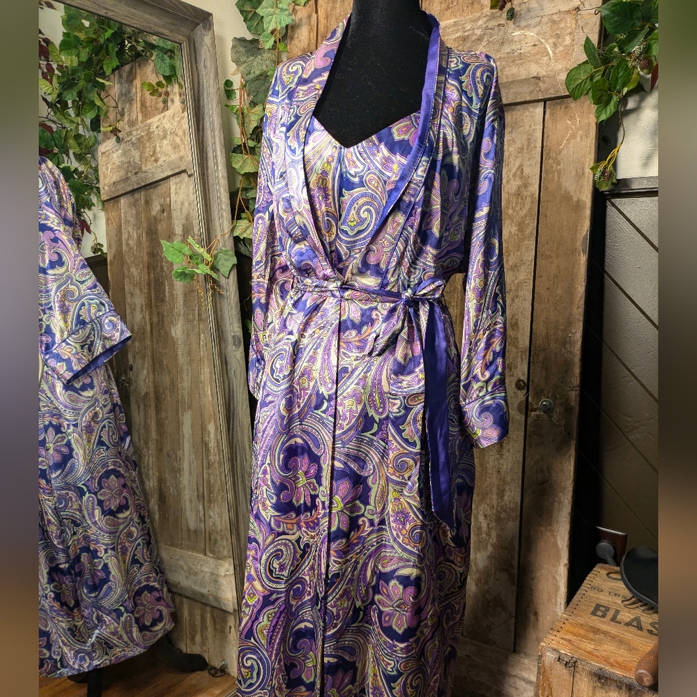 "Silky Purple Paisley" set.     S/M